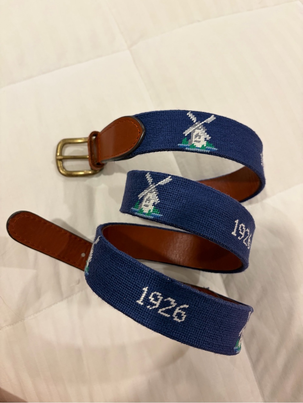 🔥 Smathers & Branson Oyster Harbors Club Navy Belt Sz 40